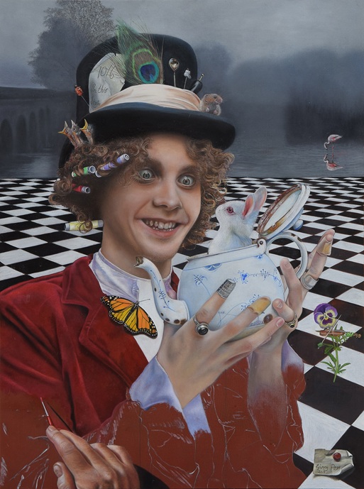Mad World, Portrait of Alexander, 2017 – Oil on Panel, 47 x 36 cm – Ginny Page